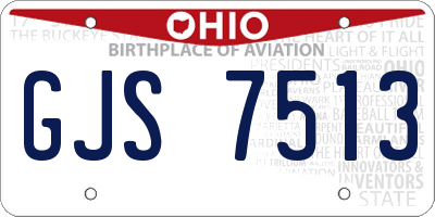 OH license plate GJS7513