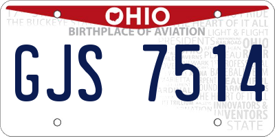 OH license plate GJS7514