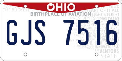 OH license plate GJS7516