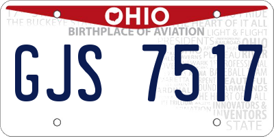 OH license plate GJS7517