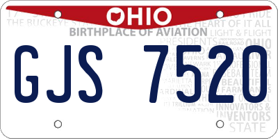 OH license plate GJS7520