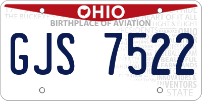 OH license plate GJS7522