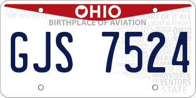 OH license plate GJS7524