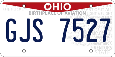 OH license plate GJS7527