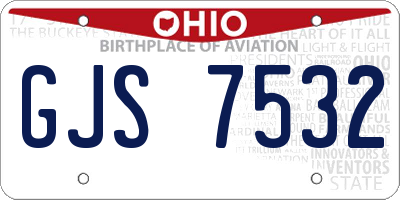 OH license plate GJS7532