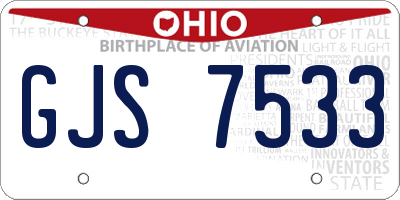 OH license plate GJS7533