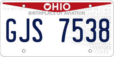 OH license plate GJS7538