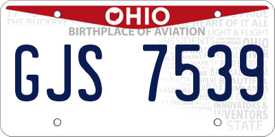 OH license plate GJS7539