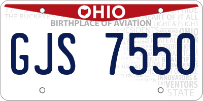 OH license plate GJS7550
