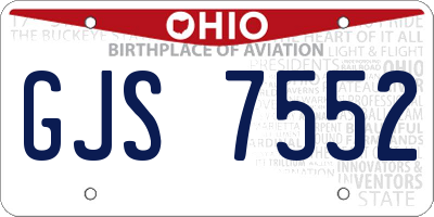 OH license plate GJS7552