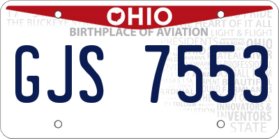 OH license plate GJS7553