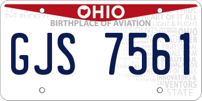 OH license plate GJS7561