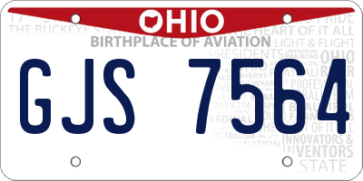 OH license plate GJS7564