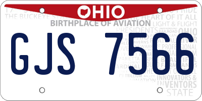 OH license plate GJS7566