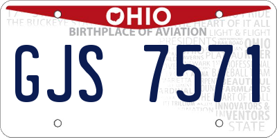 OH license plate GJS7571