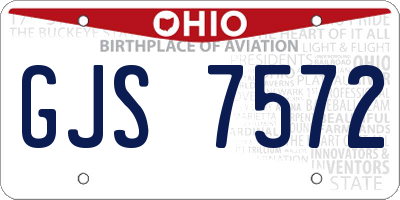 OH license plate GJS7572