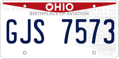 OH license plate GJS7573