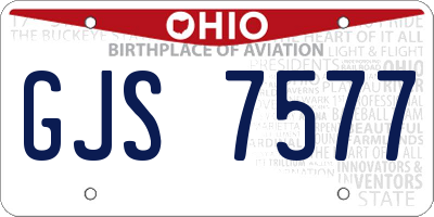 OH license plate GJS7577