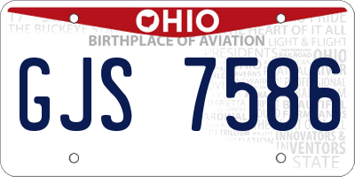 OH license plate GJS7586