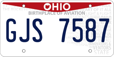 OH license plate GJS7587
