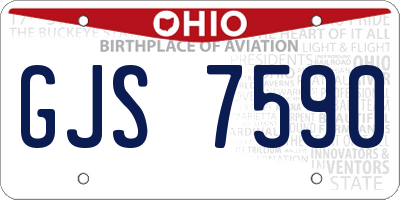 OH license plate GJS7590