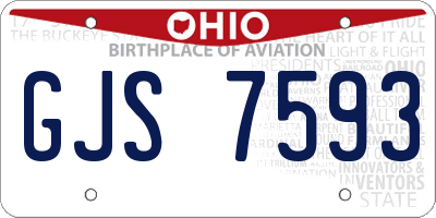 OH license plate GJS7593