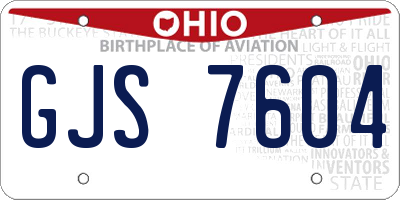 OH license plate GJS7604