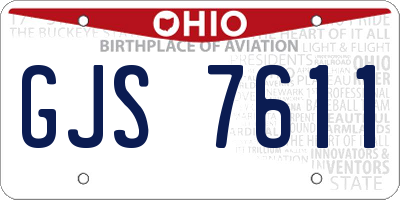 OH license plate GJS7611