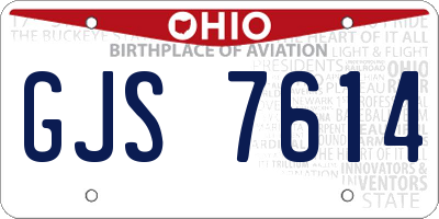 OH license plate GJS7614
