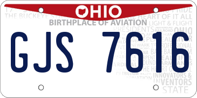 OH license plate GJS7616