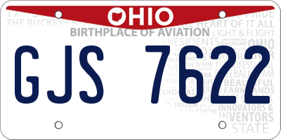 OH license plate GJS7622