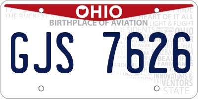 OH license plate GJS7626