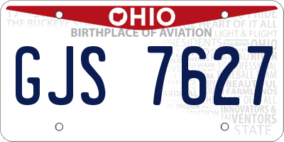 OH license plate GJS7627