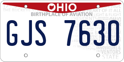 OH license plate GJS7630