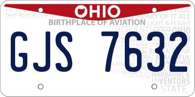 OH license plate GJS7632