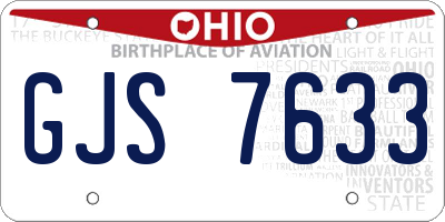 OH license plate GJS7633