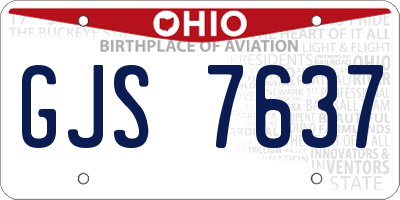 OH license plate GJS7637