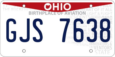 OH license plate GJS7638