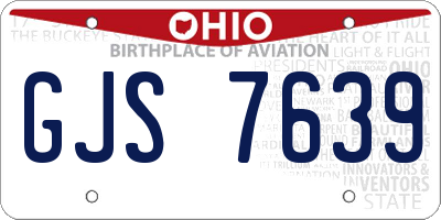 OH license plate GJS7639