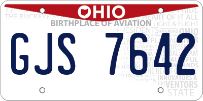 OH license plate GJS7642