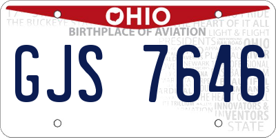 OH license plate GJS7646