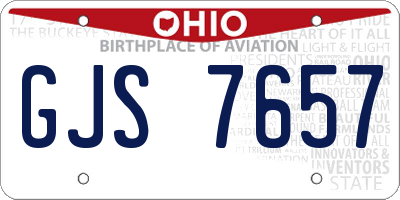 OH license plate GJS7657