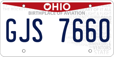 OH license plate GJS7660