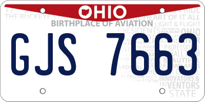 OH license plate GJS7663