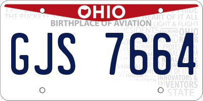 OH license plate GJS7664
