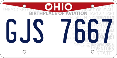 OH license plate GJS7667