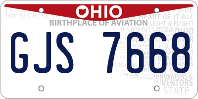 OH license plate GJS7668