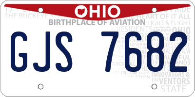 OH license plate GJS7682