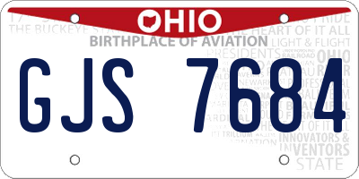 OH license plate GJS7684