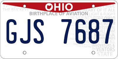 OH license plate GJS7687